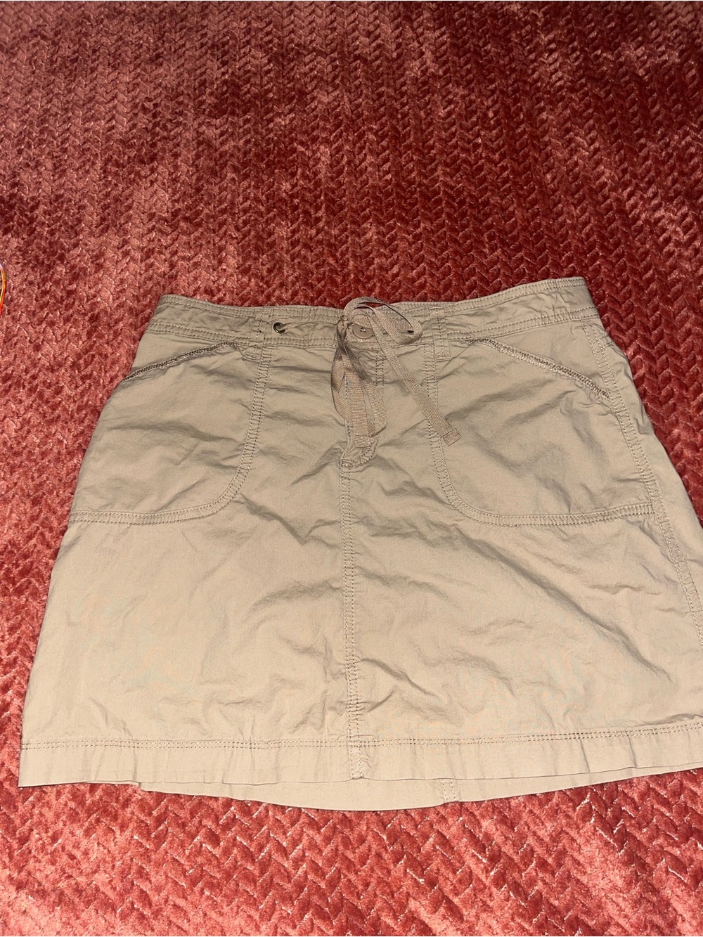 White Stag Casual Beige Drawstring Skirt with back pockets